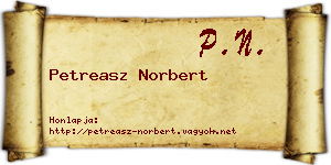 Petreasz Norbert névjegykártya