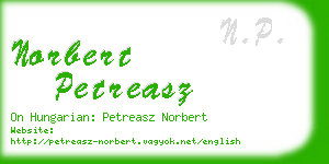 norbert petreasz business card